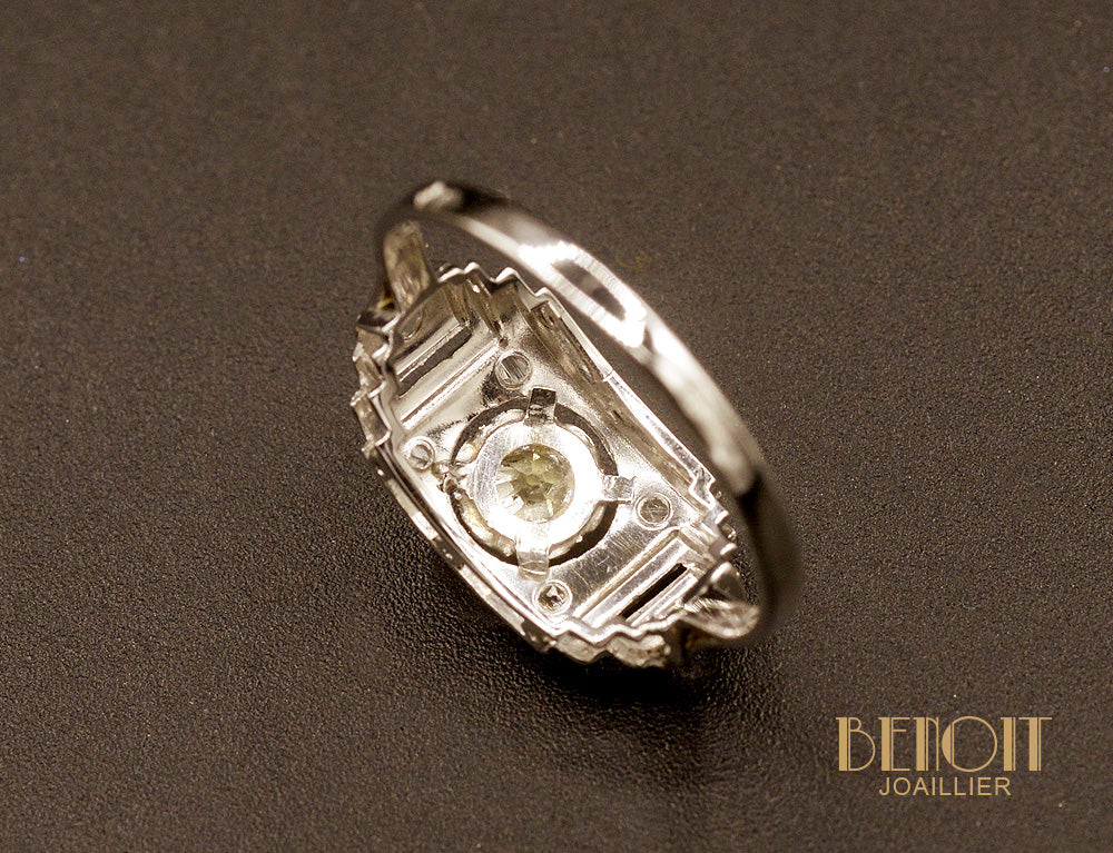 Bague Art Déco Or Blanc et Diamants - Image 5