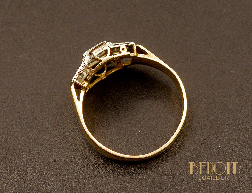 Bague Art Déco Or Rose et Diamants - Image 4
