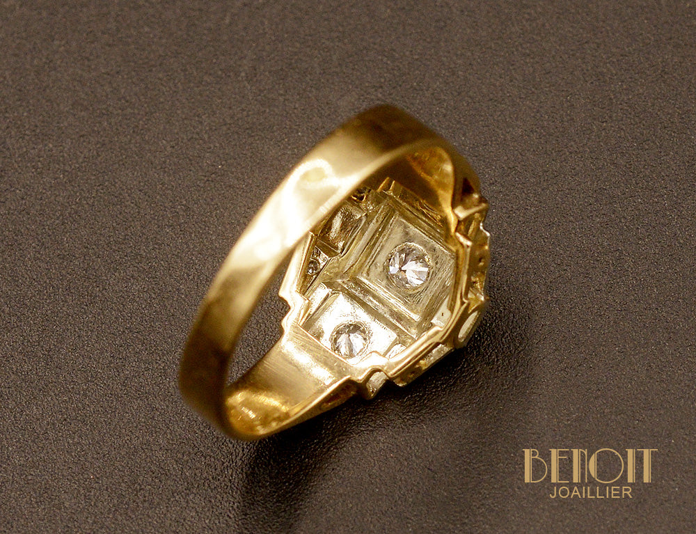 Bague Art Déco Or Rose et Diamants - Image 5