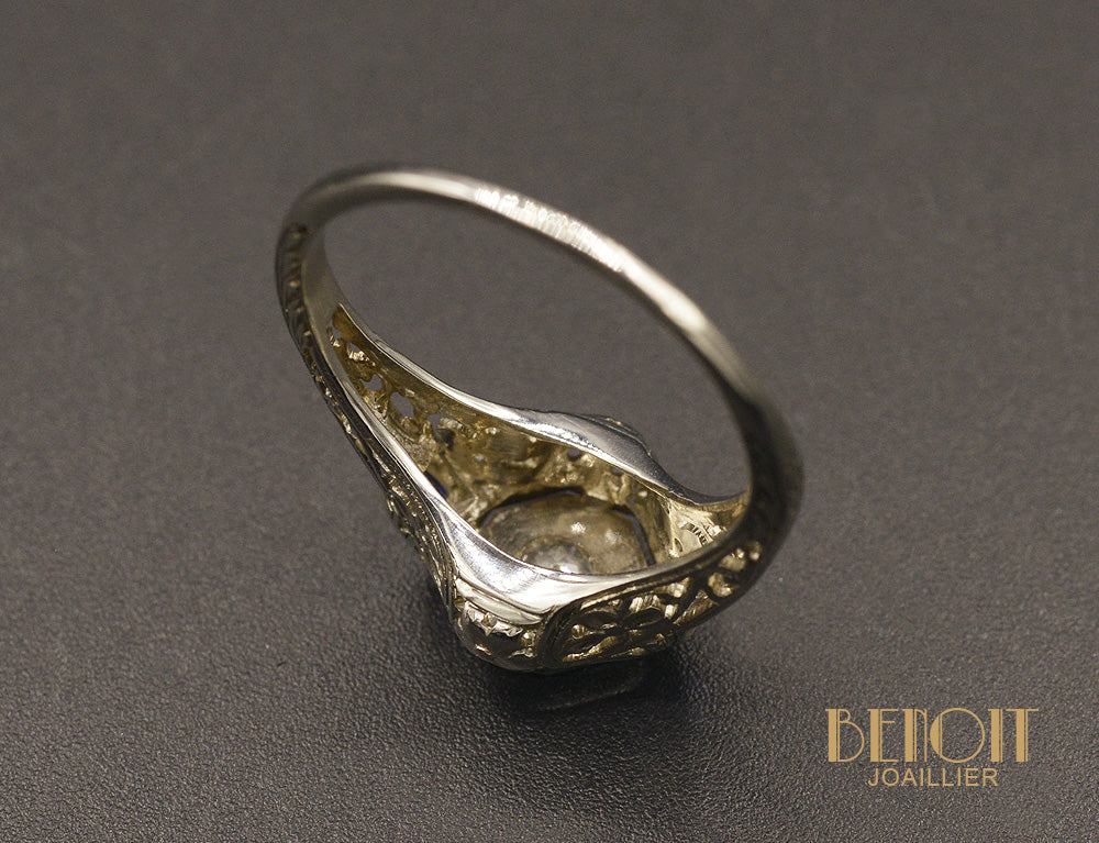 Bague Art Déco Diamant et Saphirs - Image 5