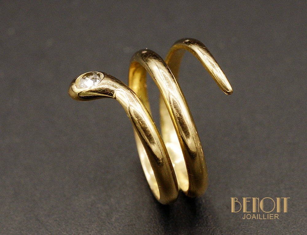 Bague Serpent Vintage Diamant - Image 3