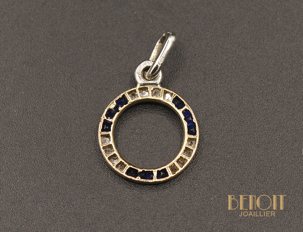 Pendentif Art Déco Diamants et Saphirs - Image 2