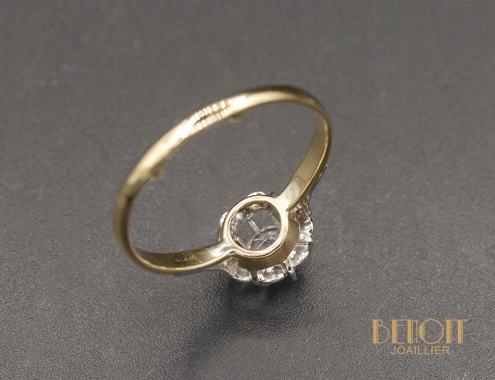 Solitaire Diamant en Or Rose et Blanc - Image 4