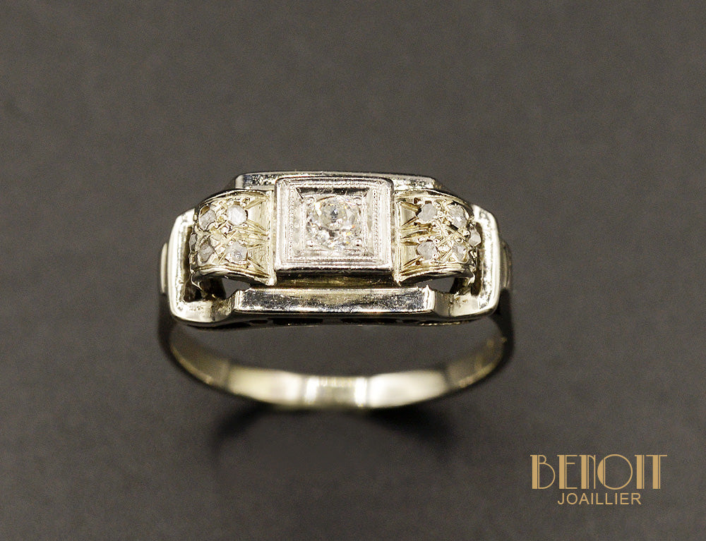 Bague Art Déco Diamants - Image 2