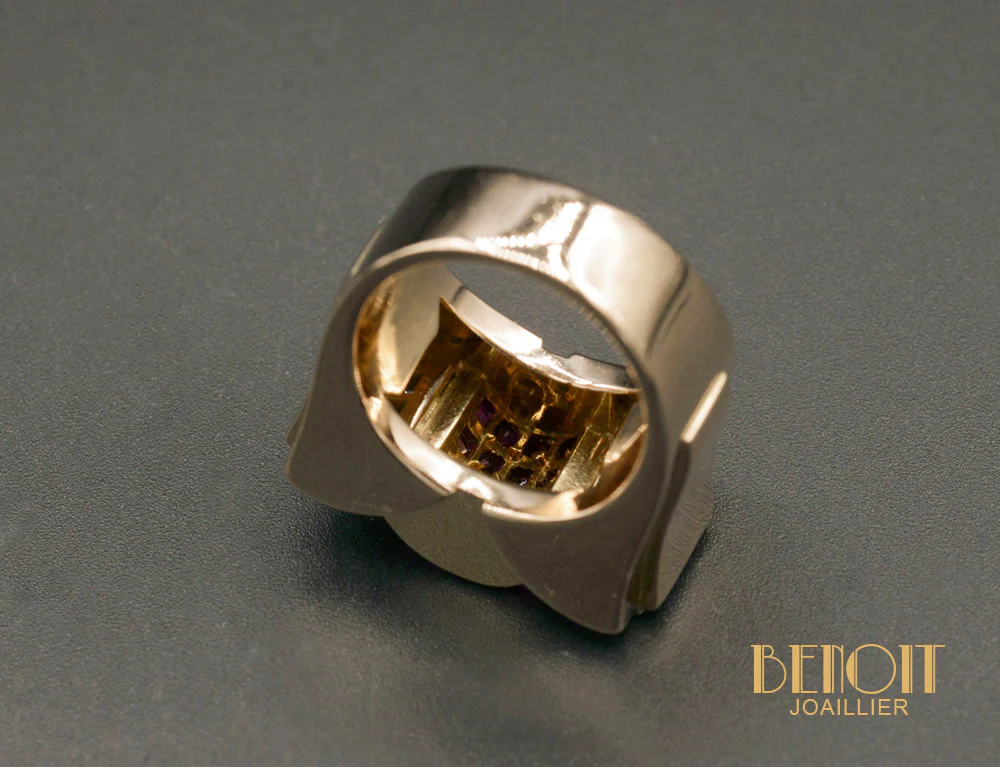 Bague Tank Rubis et Diamants - Image 4