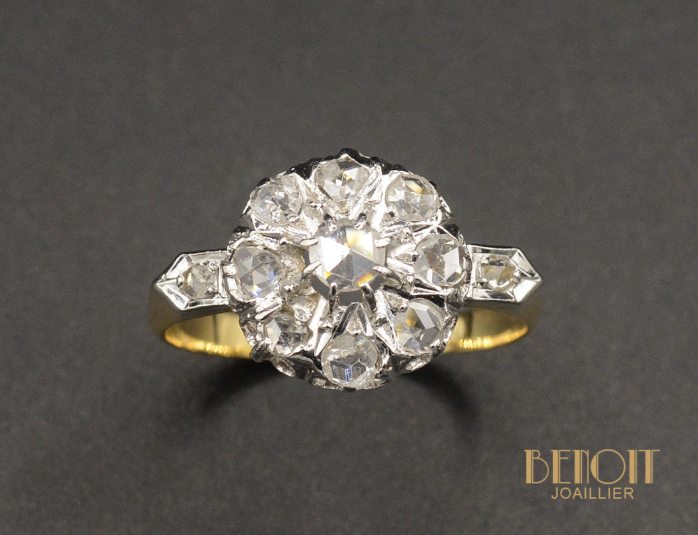 Bague Marguerite Diamants Taille Rose - Image 2