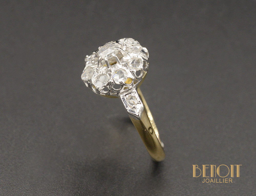 Bague Marguerite Diamants Taille Rose - Image 3