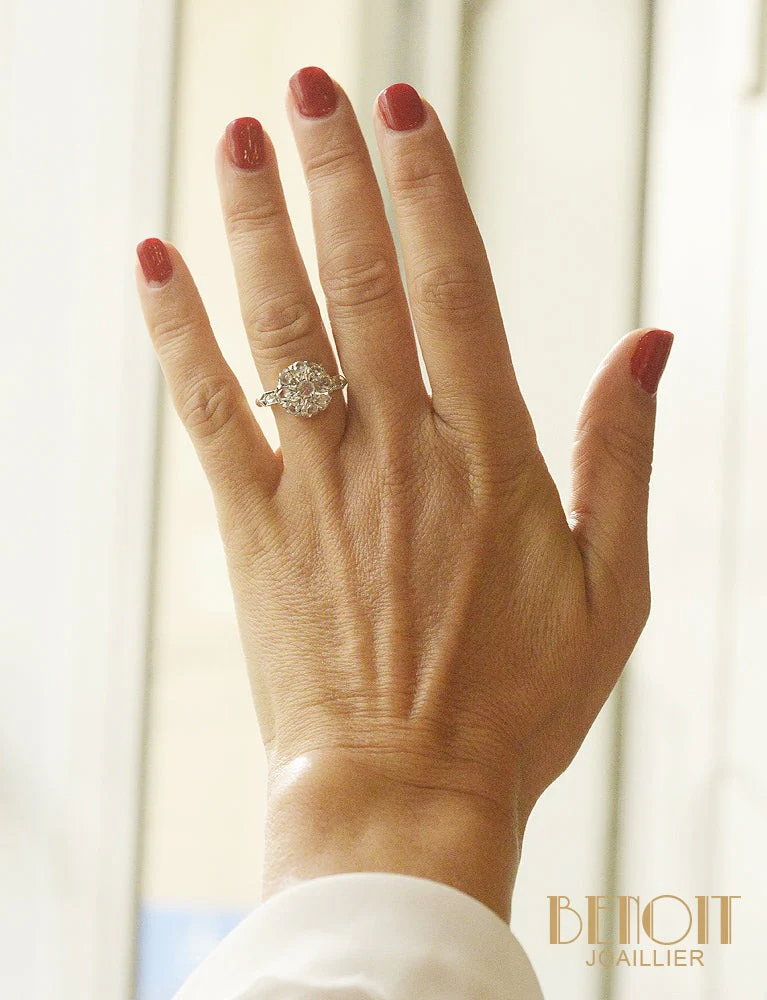 Bague Marguerite Diamants Taille Rose - Image 5