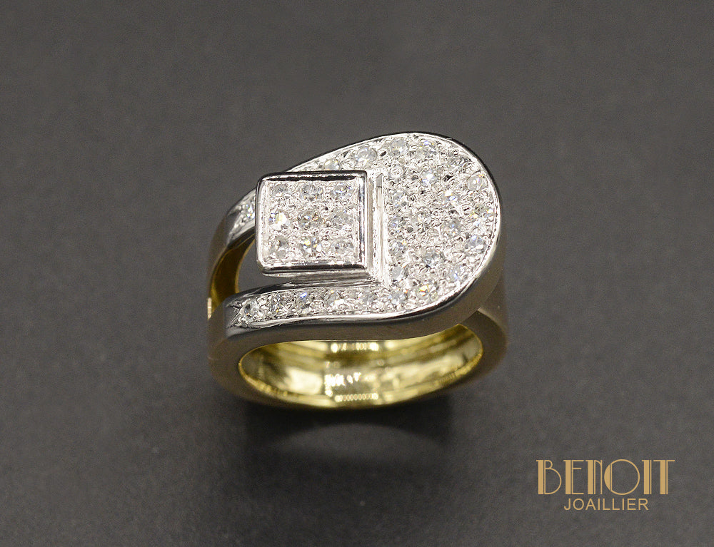Bague Boucle Vintage Diamants - Image 2