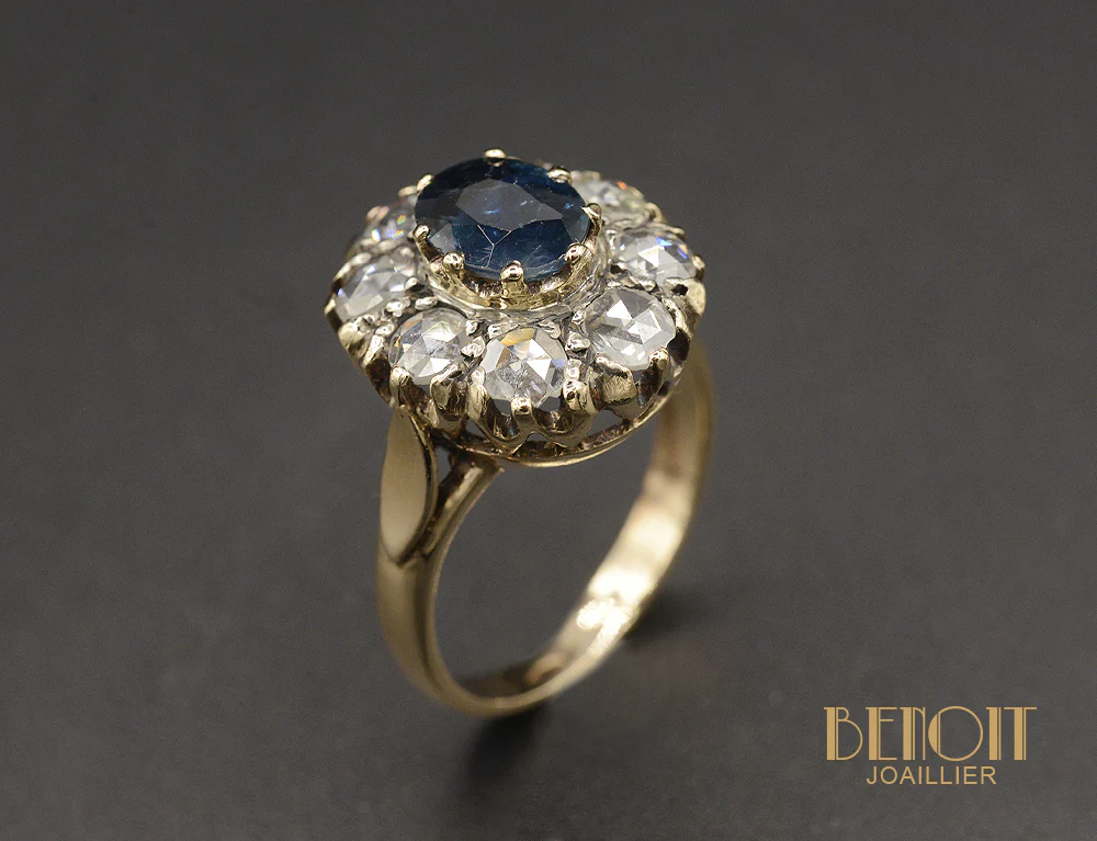 Bague Pompadour Saphir Diamants