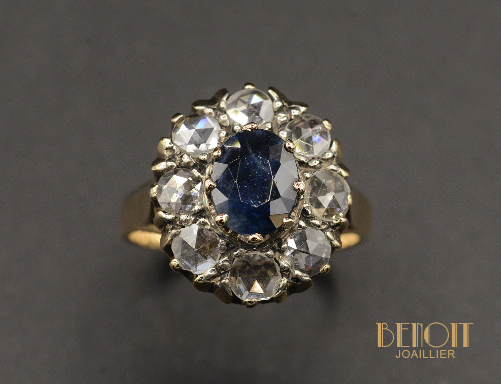 Bague Pompadour Saphir Diamants - Image 2
