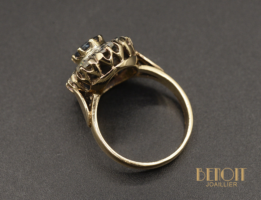 Bague Pompadour Saphir Diamants - Image 4