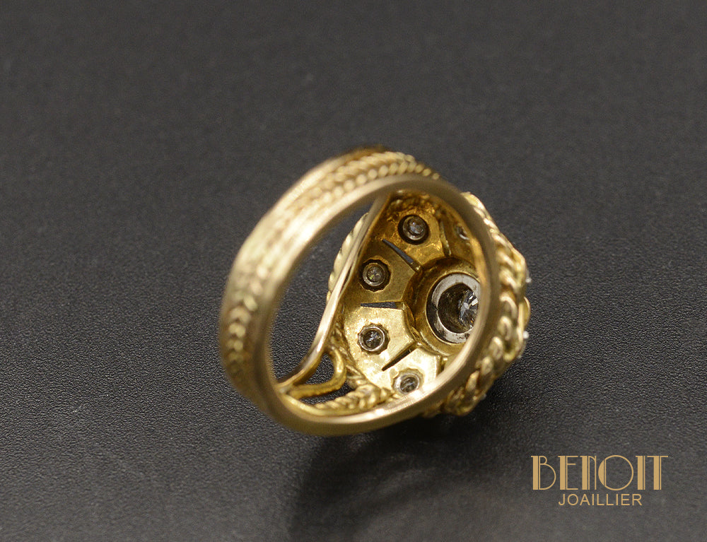 Bague Dôme Fleur Diamants - Image 4