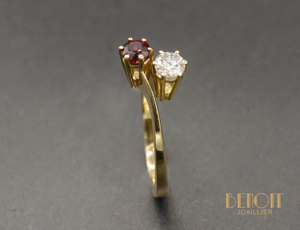 Toi et Moi Contemporain Diamant et Rubis - Image 3