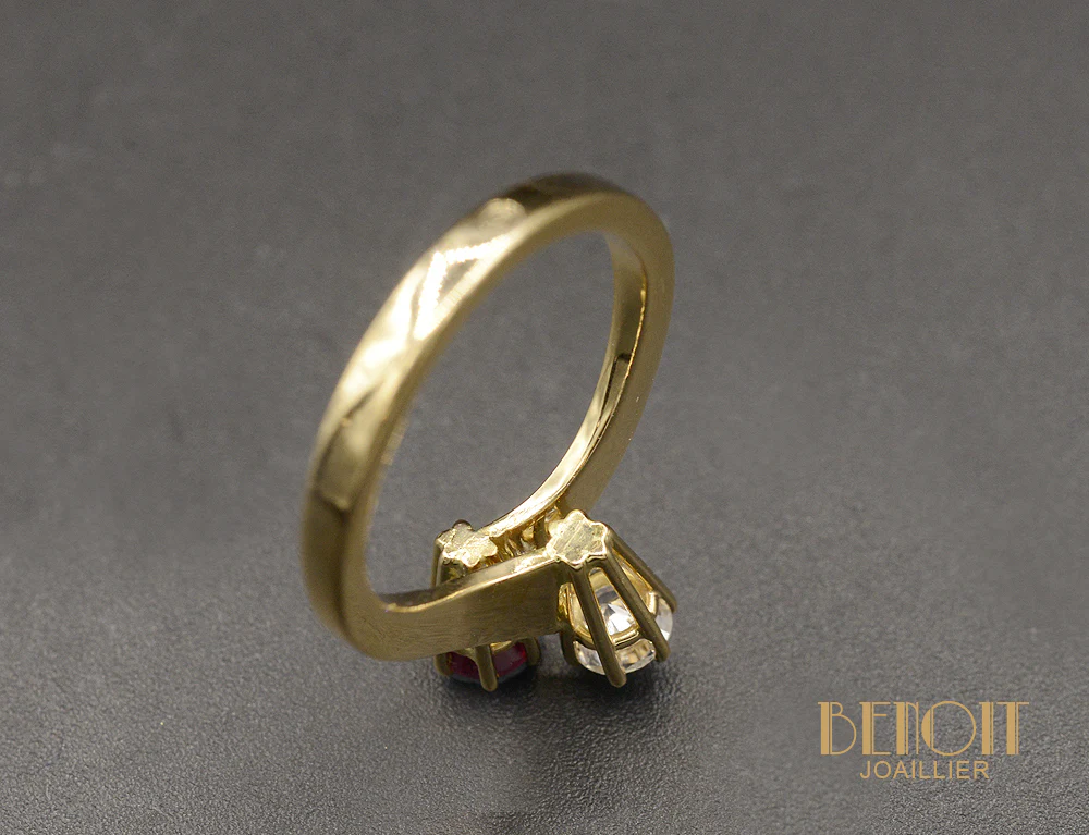 Toi et Moi Contemporain Diamant et Rubis - Image 4