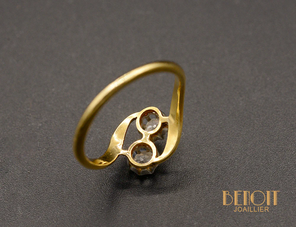 Bague Toi et Moi Ancienne Diamant - Image 4