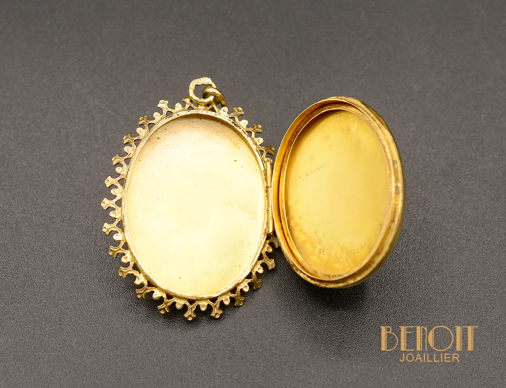 Pendentif Ouvrant Or Jaune et Perle Fine - Image 3