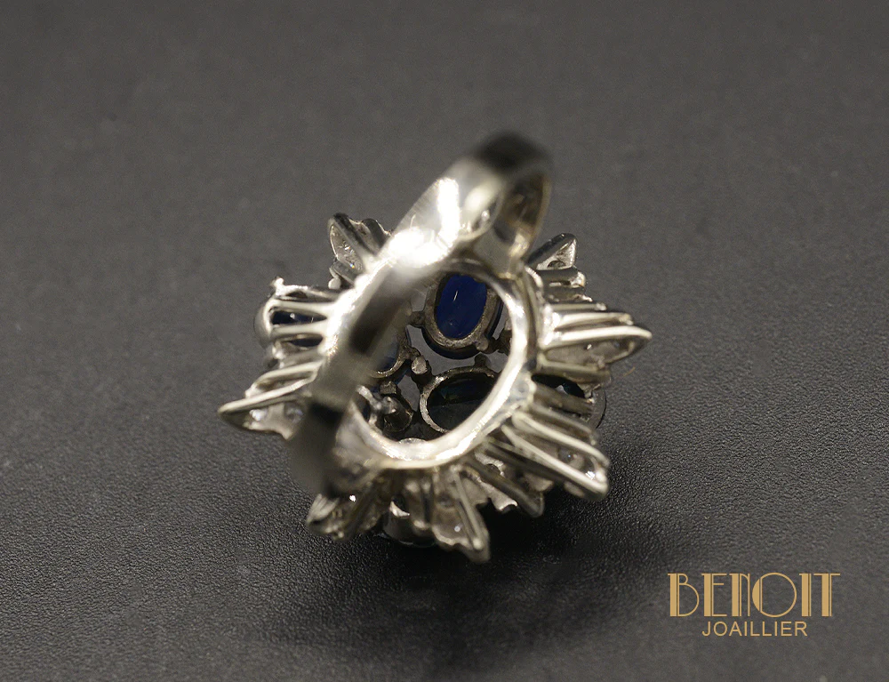 Bague Cocktail Saphirs et Diamants - Image 5