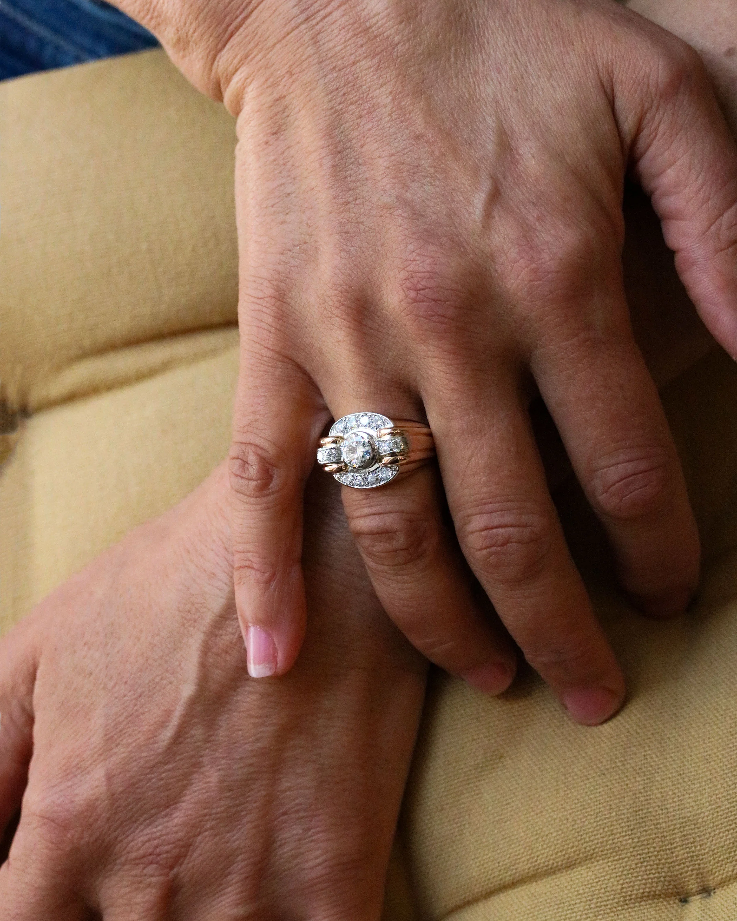 Bague Tank Diamants Or rose - Image 5