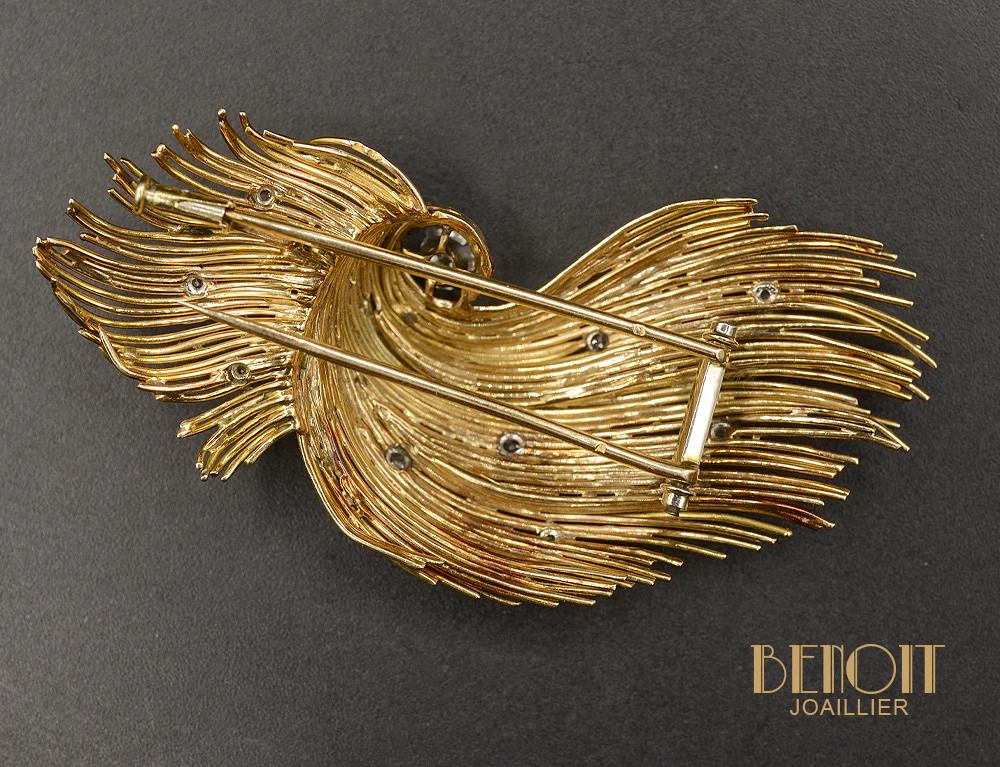 Broche 1950 Fils d'Or et Diamants - Image 3