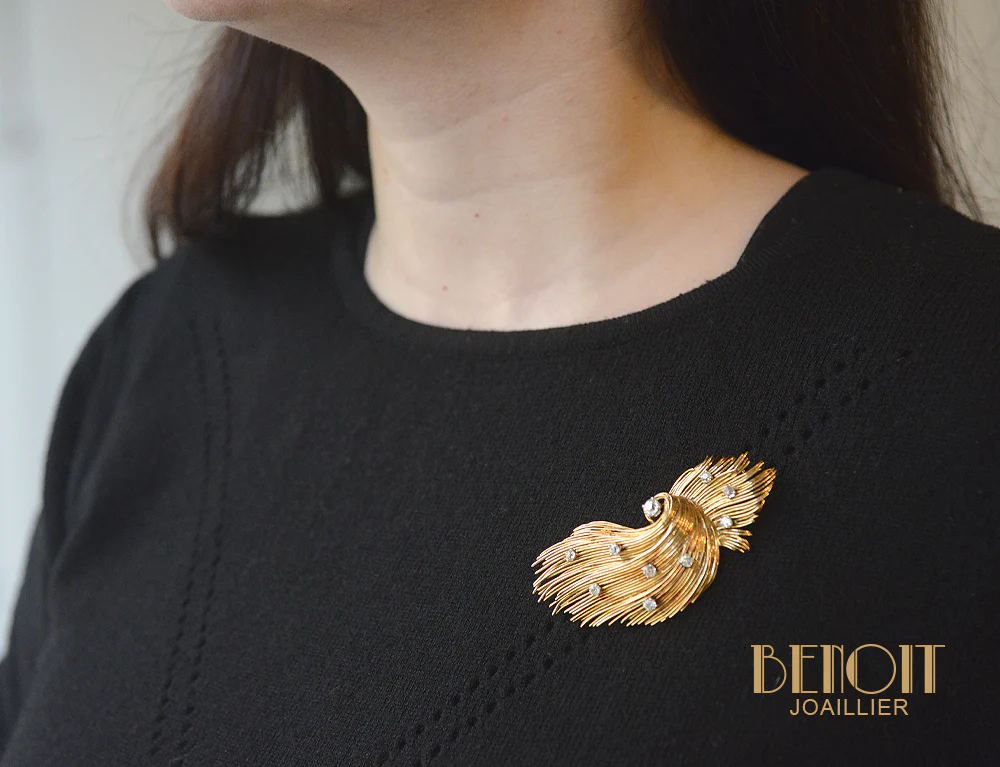 Broche 1950 Fils d'Or et Diamants - Image 6