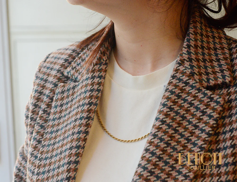 Collier Mailles Torsades Vintage - Image 2