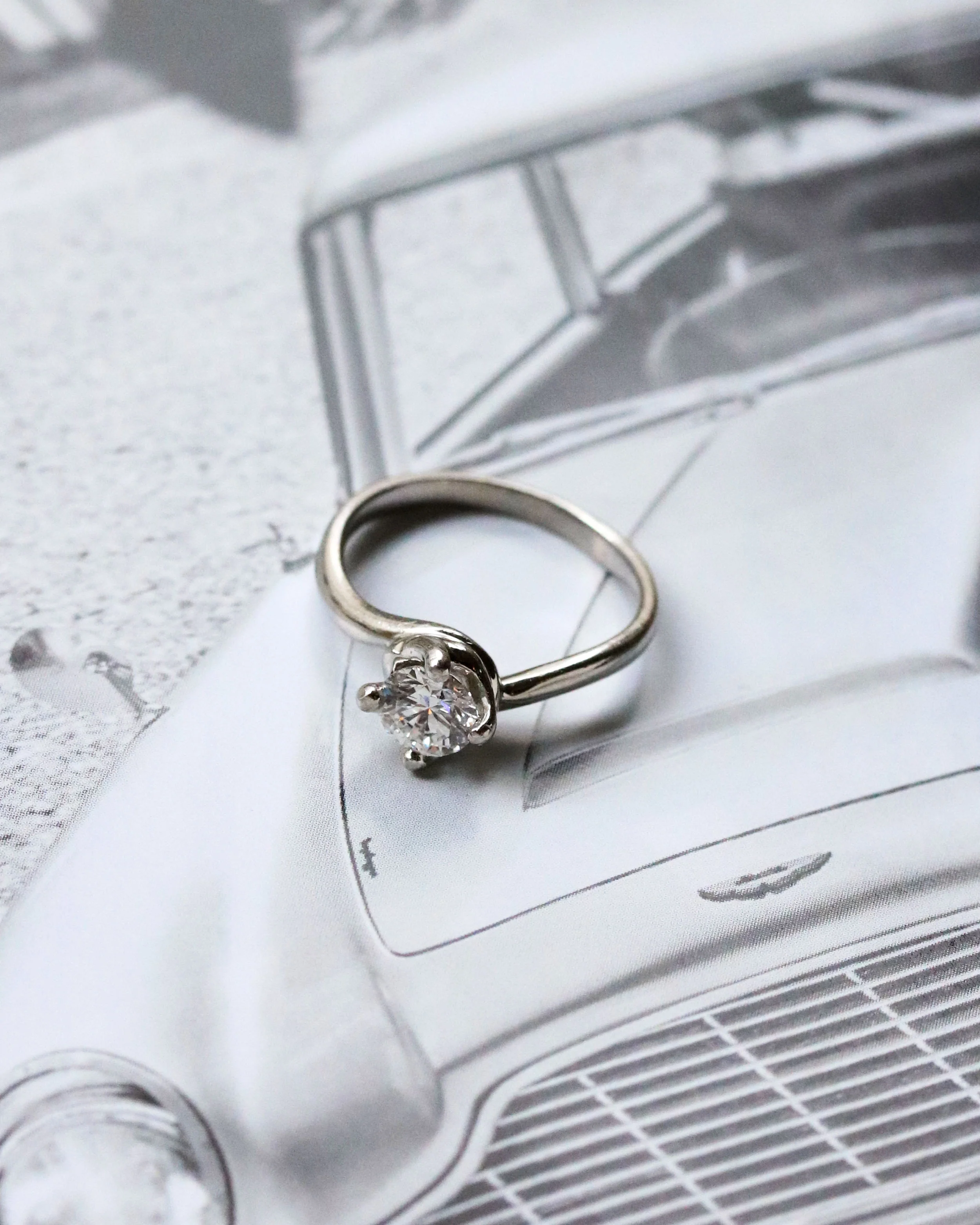 Solitaire Platine Diamant 0.50ct environ