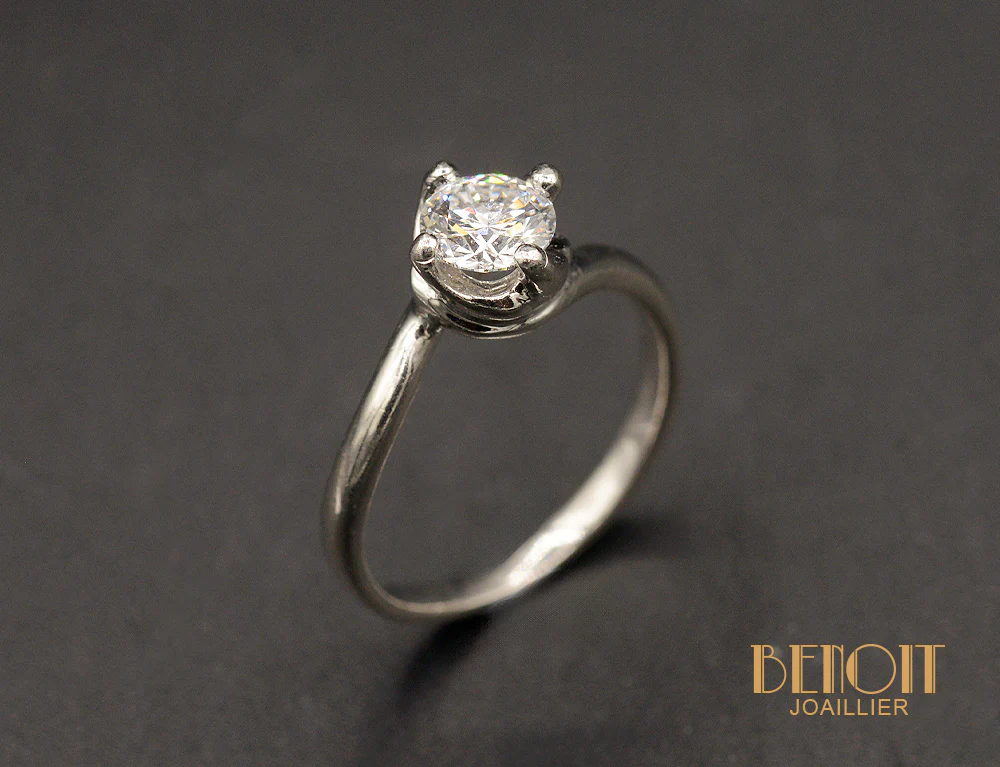 Solitaire Platine Diamant 0.50ct environ - Image 4