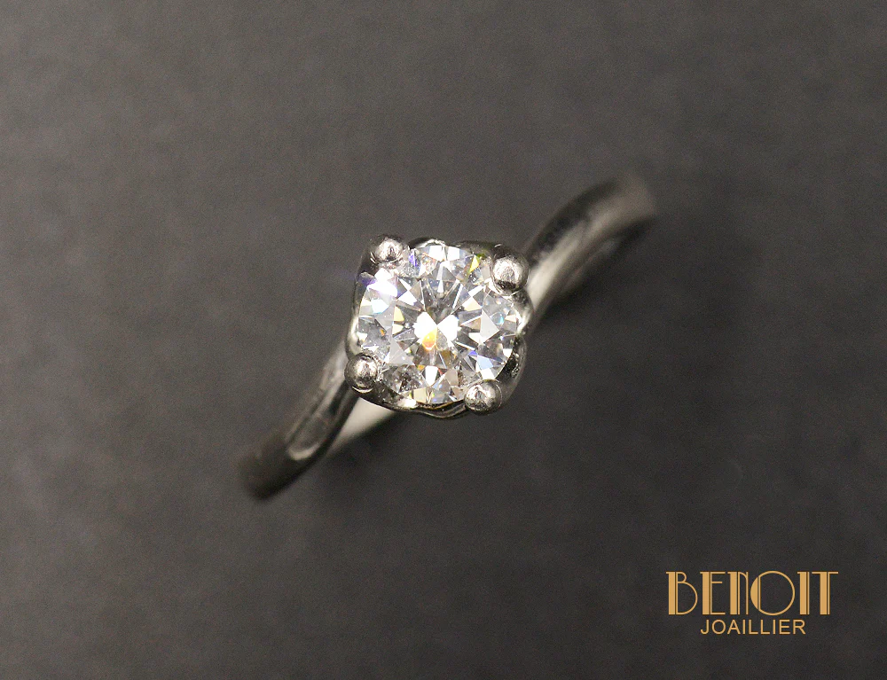 Solitaire Platine Diamant 0.50ct environ - Image 5