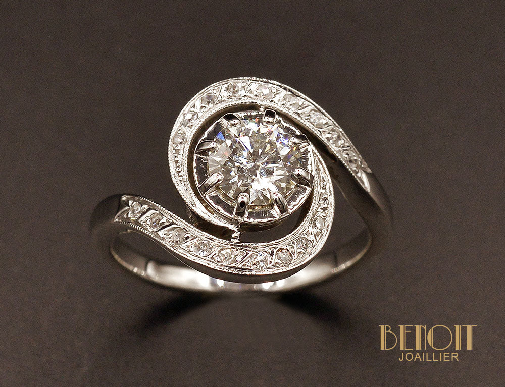 Bague Tourbillon Diamants et Or Blanc - Image 2