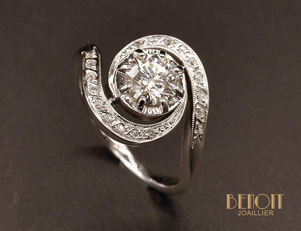 Bague Tourbillon Diamants et Or Blanc - Image 3