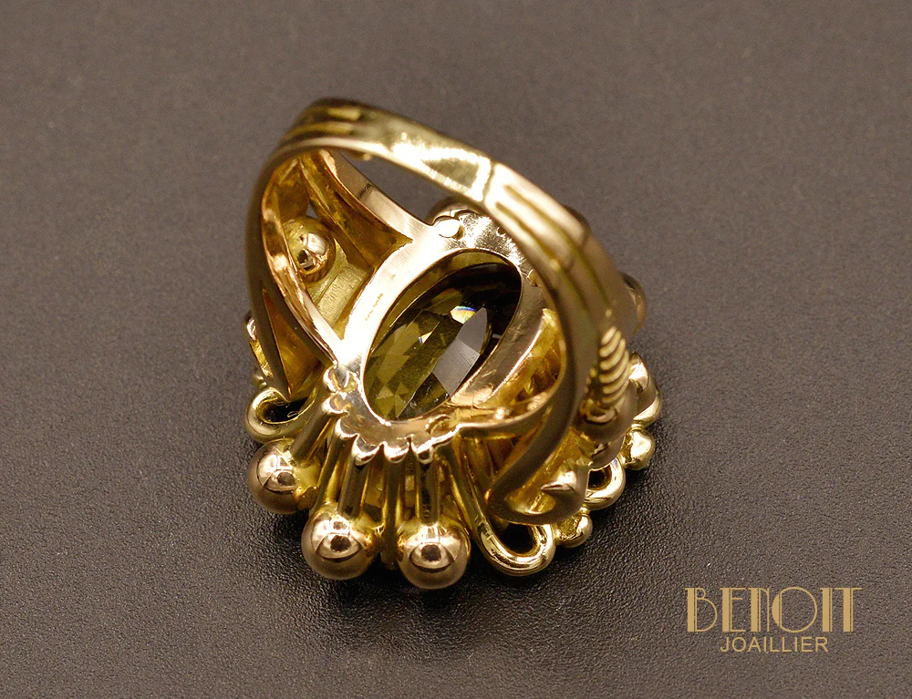 Bague Citrine Or Rose 1950 - Image 6