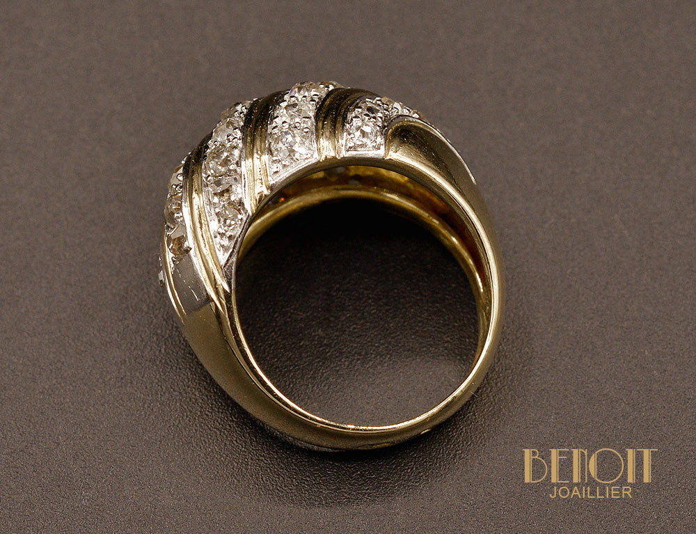 Bague Boule en Or Jaune et Diamants - Image 4