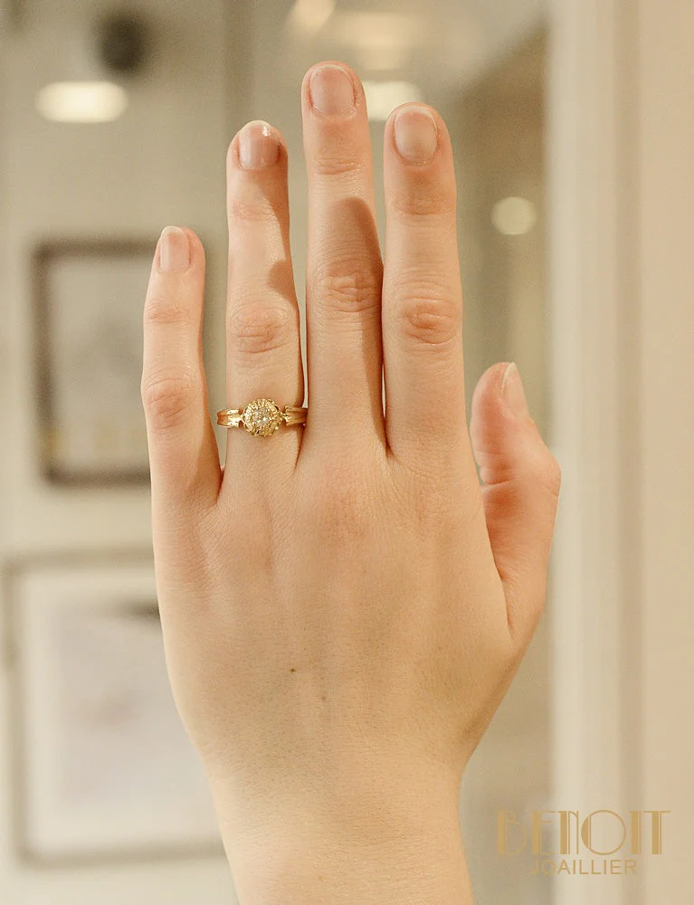 Bague Style Solitaire Or Jaune Diamant - Image 6