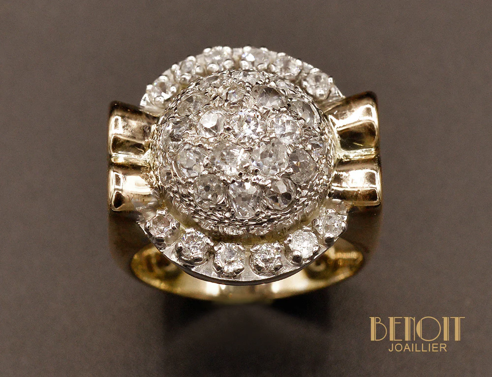 Bague Tank Or et Diamants - Image 2