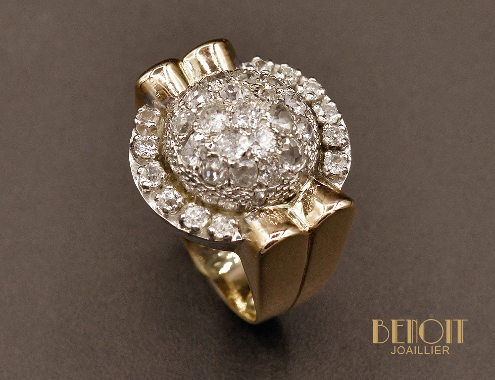 Bague Tank Or et Diamants - Image 3