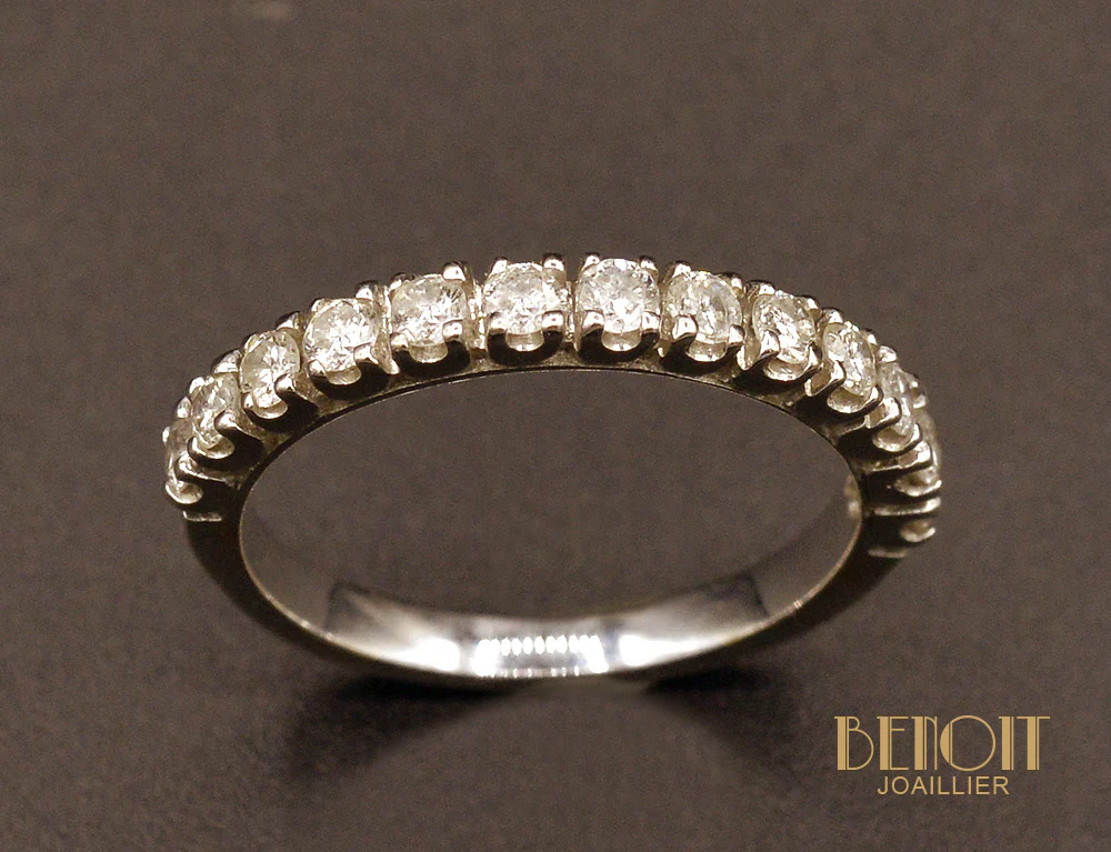 Demi-Alliance Diamants et Or Blanc - Image 2