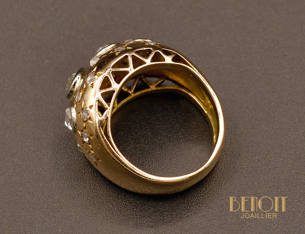 Bague Jonc Constellation Or Rose et Diamants - Image 4