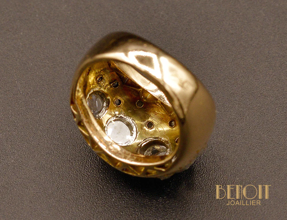 Bague Jonc Constellation Or Rose et Diamants - Image 5