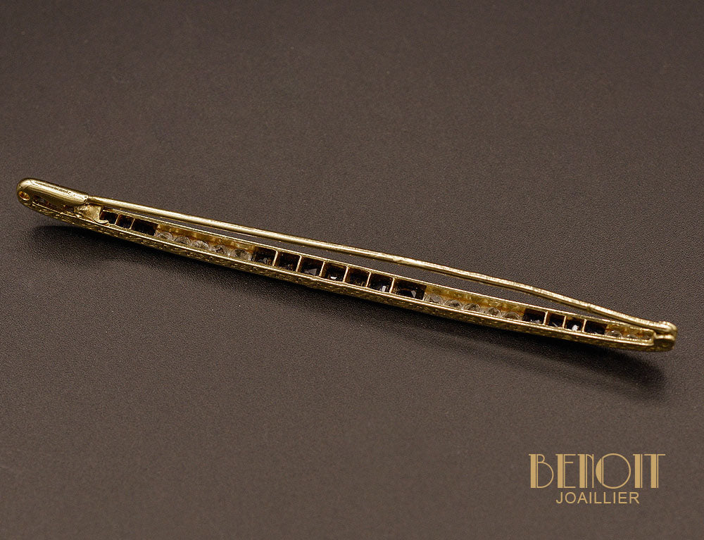Broche Barrette Art Déco en Saphirs et Diamants - Image 3