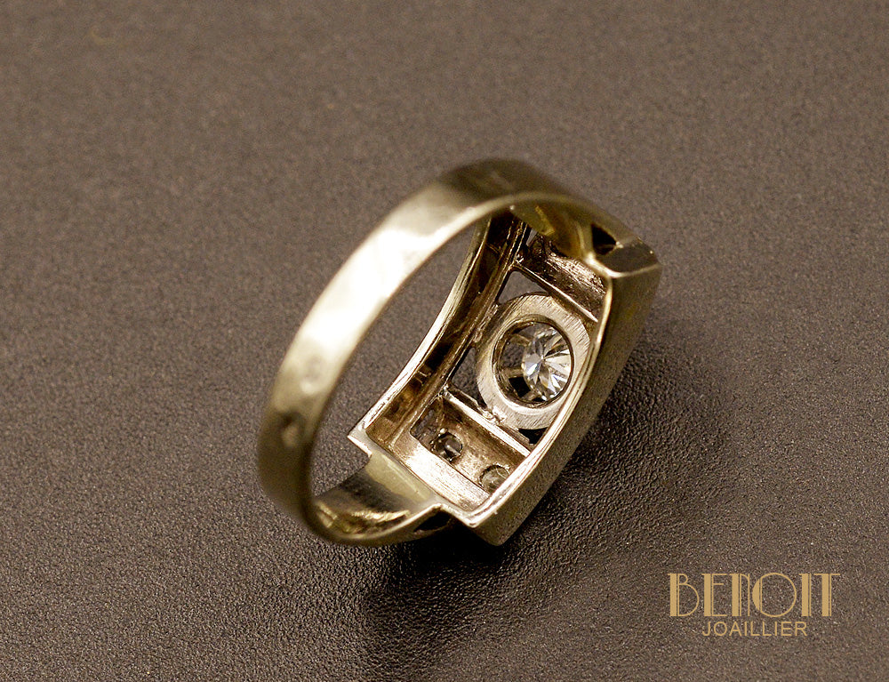 Bague Art Déco Diamants et Or - Image 5