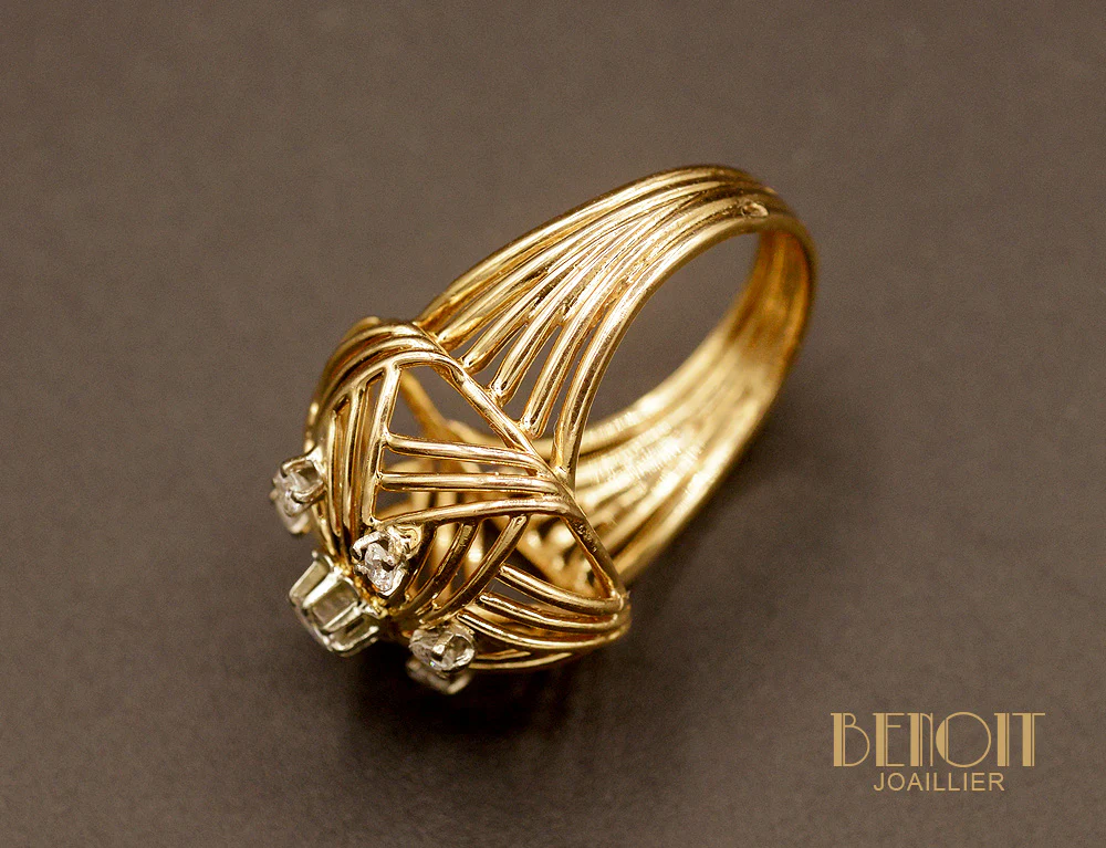 Bague Dôme 1950 Or et Diamants - Image 4