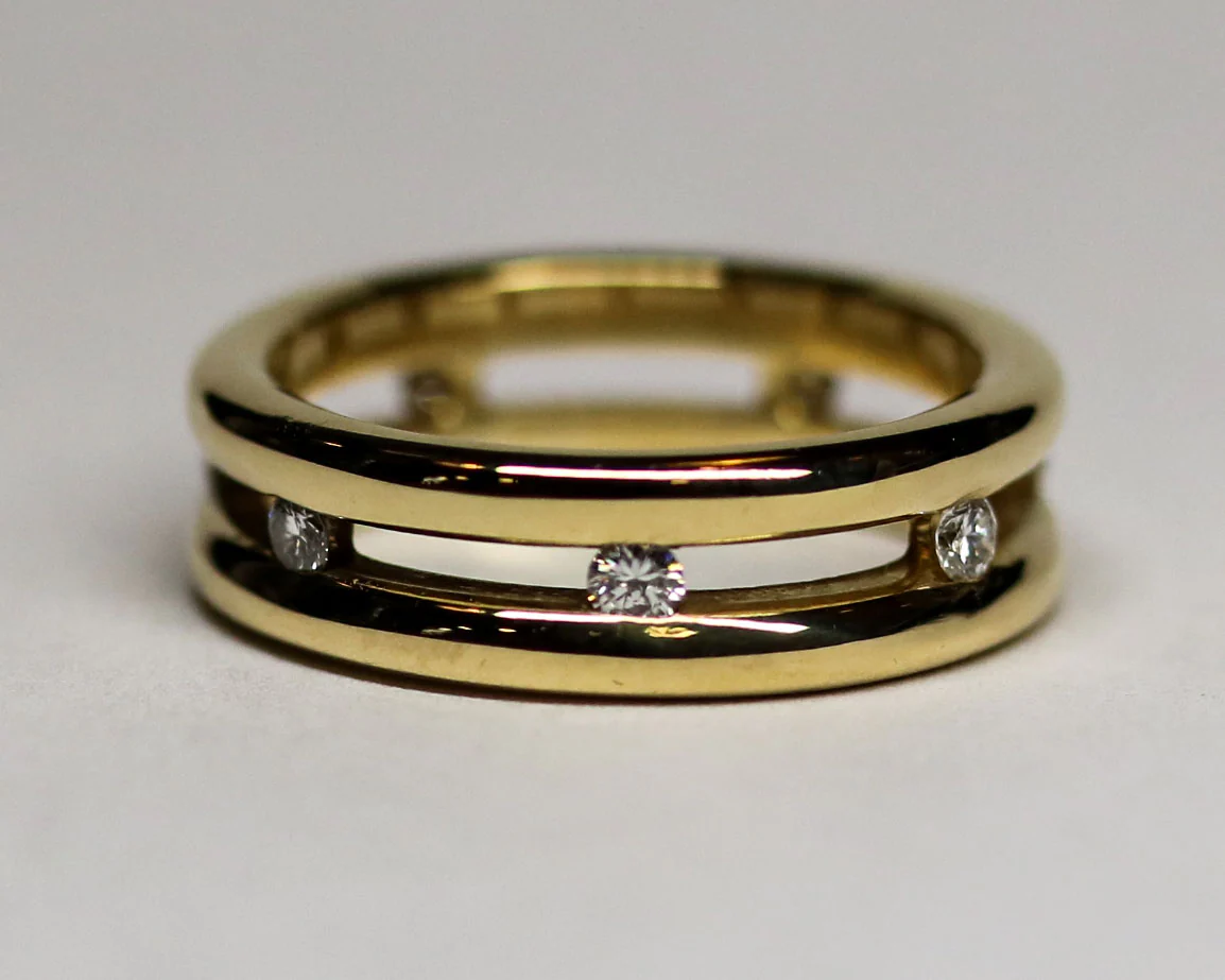 Alliance Double Anneaux Or Jaune Diamants - Image 4