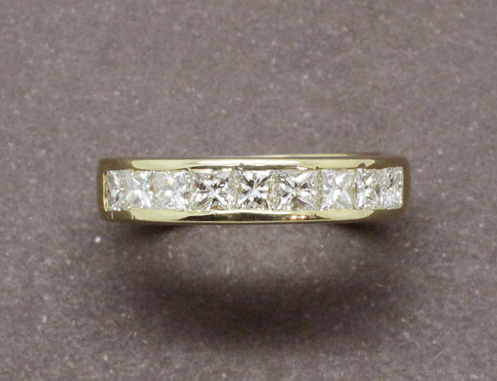 Alliance Demi Empierrée Diamants Or Jaune - Image 3