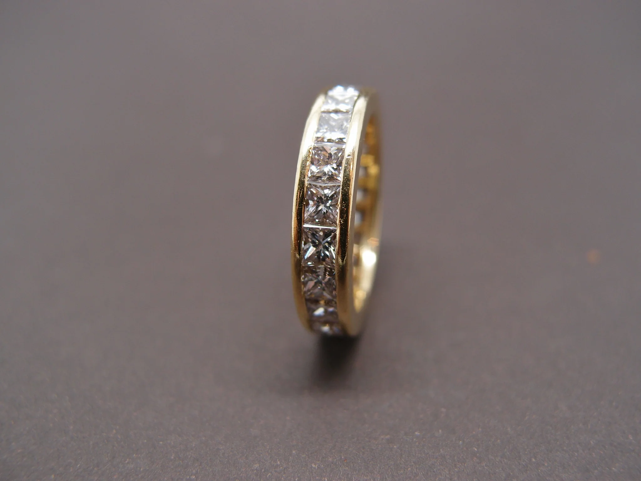 Alliance Diamants Princesse 4.41 Carats Or Jaune (taille 57) - Image 3