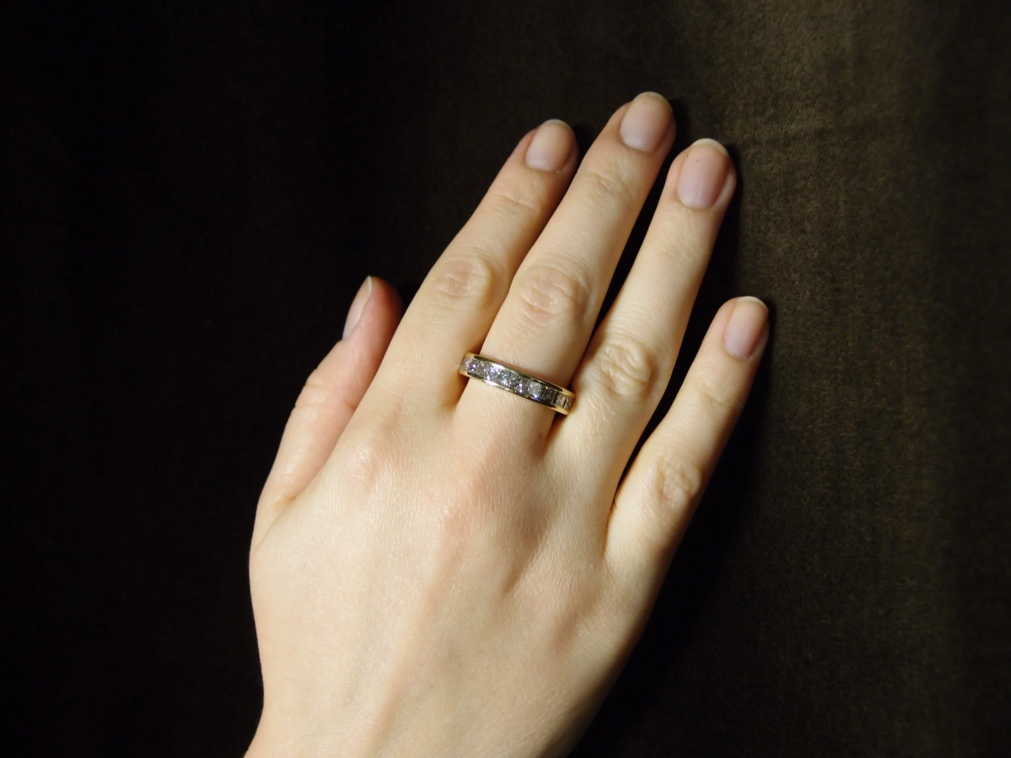 Alliance Diamants Princesse 4.41 Carats Or Jaune (taille 57) - Image 4