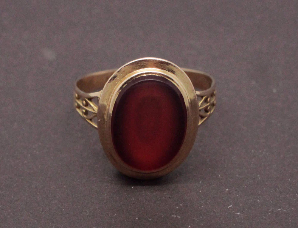Bague 1900 Agate et Or - Image 2