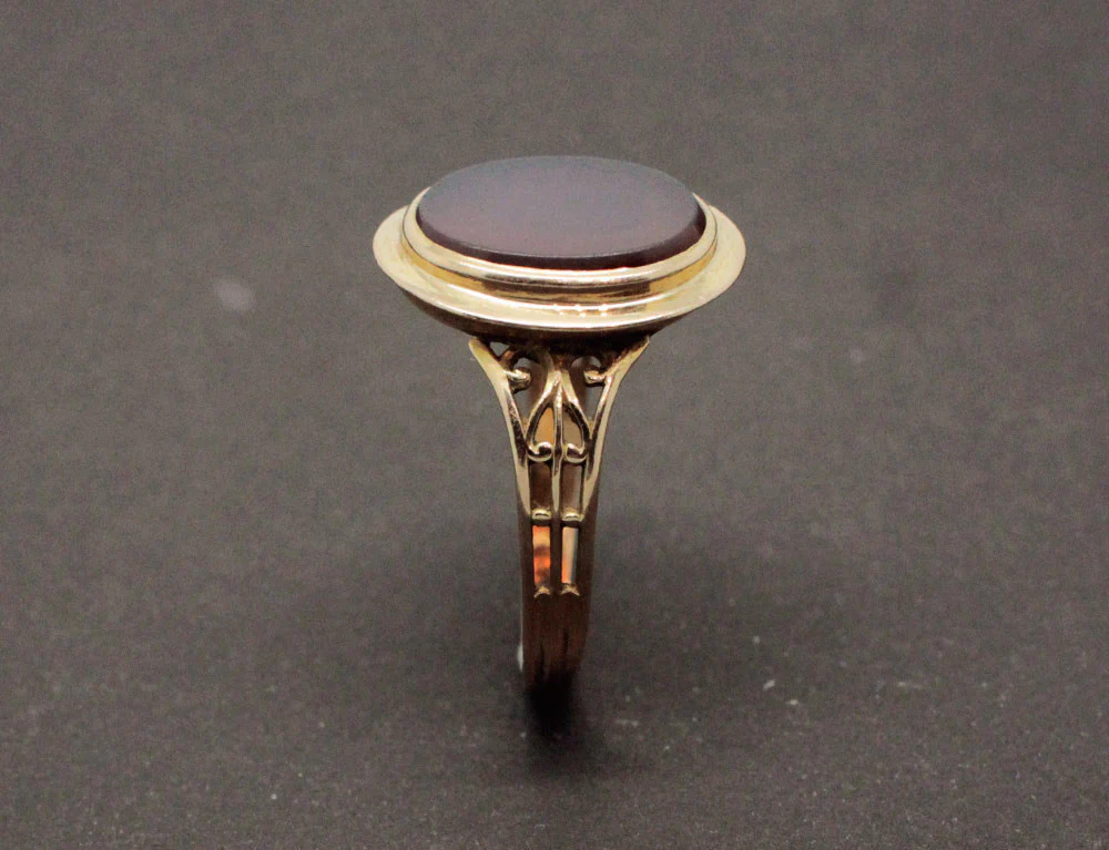 Bague 1900 Agate et Or - Image 3