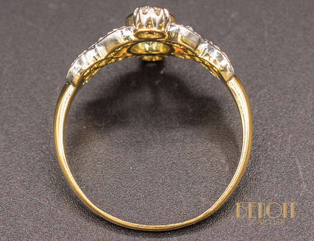Bague 1900 Aigue Marine Diamants - Image 4