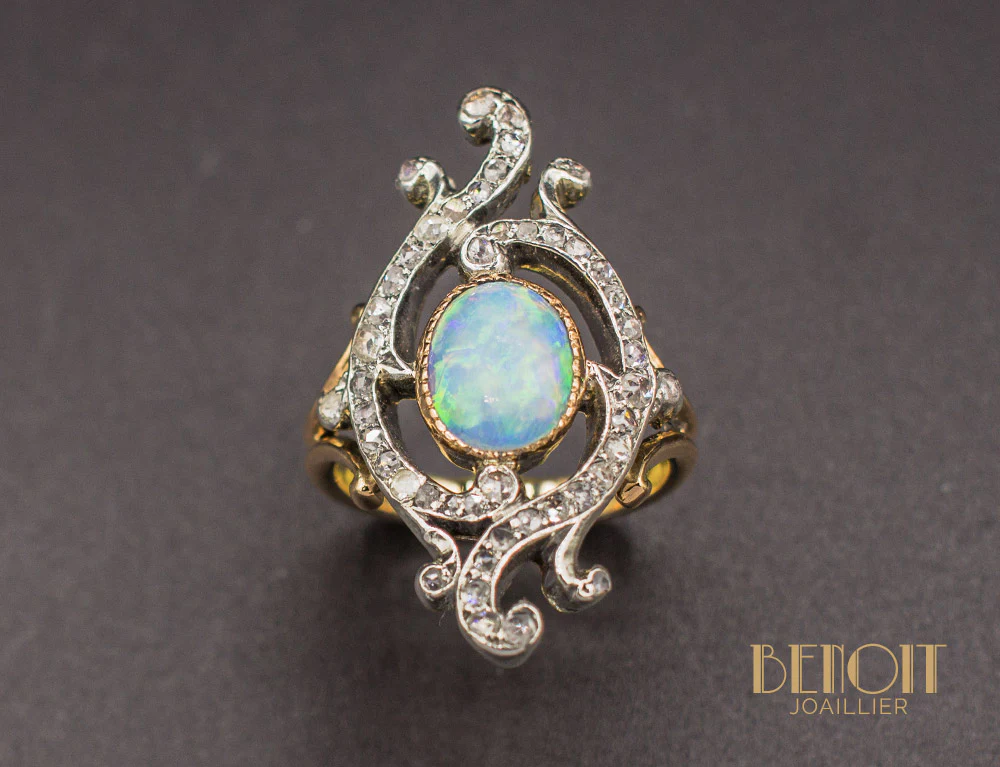 Bague 1900 Opale Diamants - Image 2